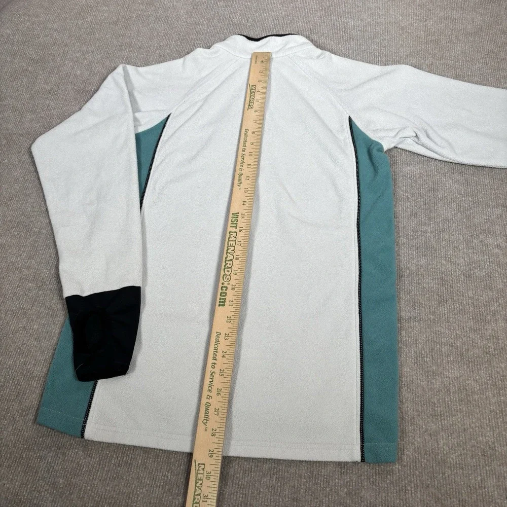 Vintage Nike‎ 1/4 Zip Pullover Womens M White Teal Fleece NikeFit Athletic 90s